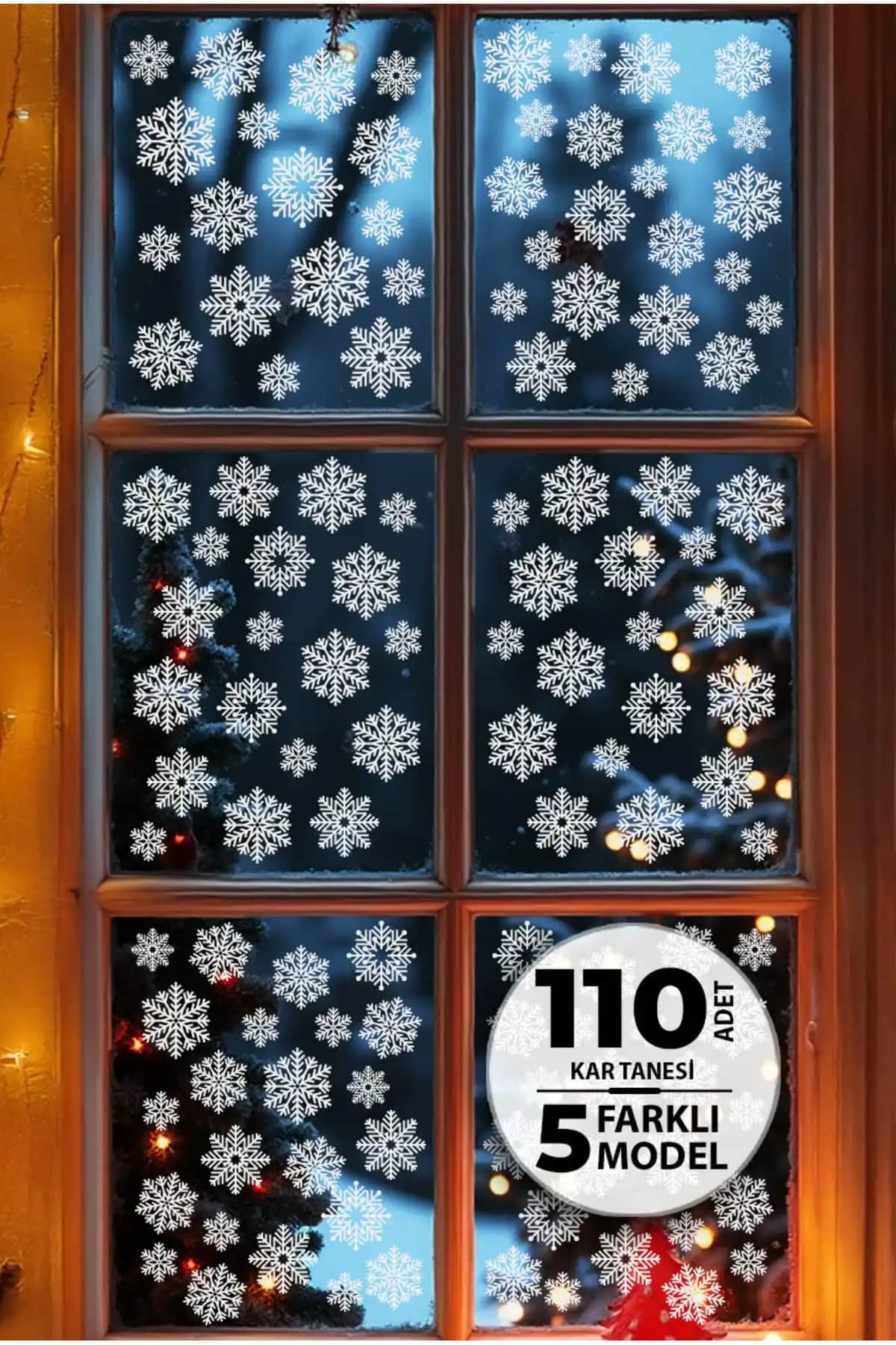 TUGİBU Kar Taneleri Sticker Seti: Dayanıklı ve Estetik Yılbaşı Dekorasyon Çözümü