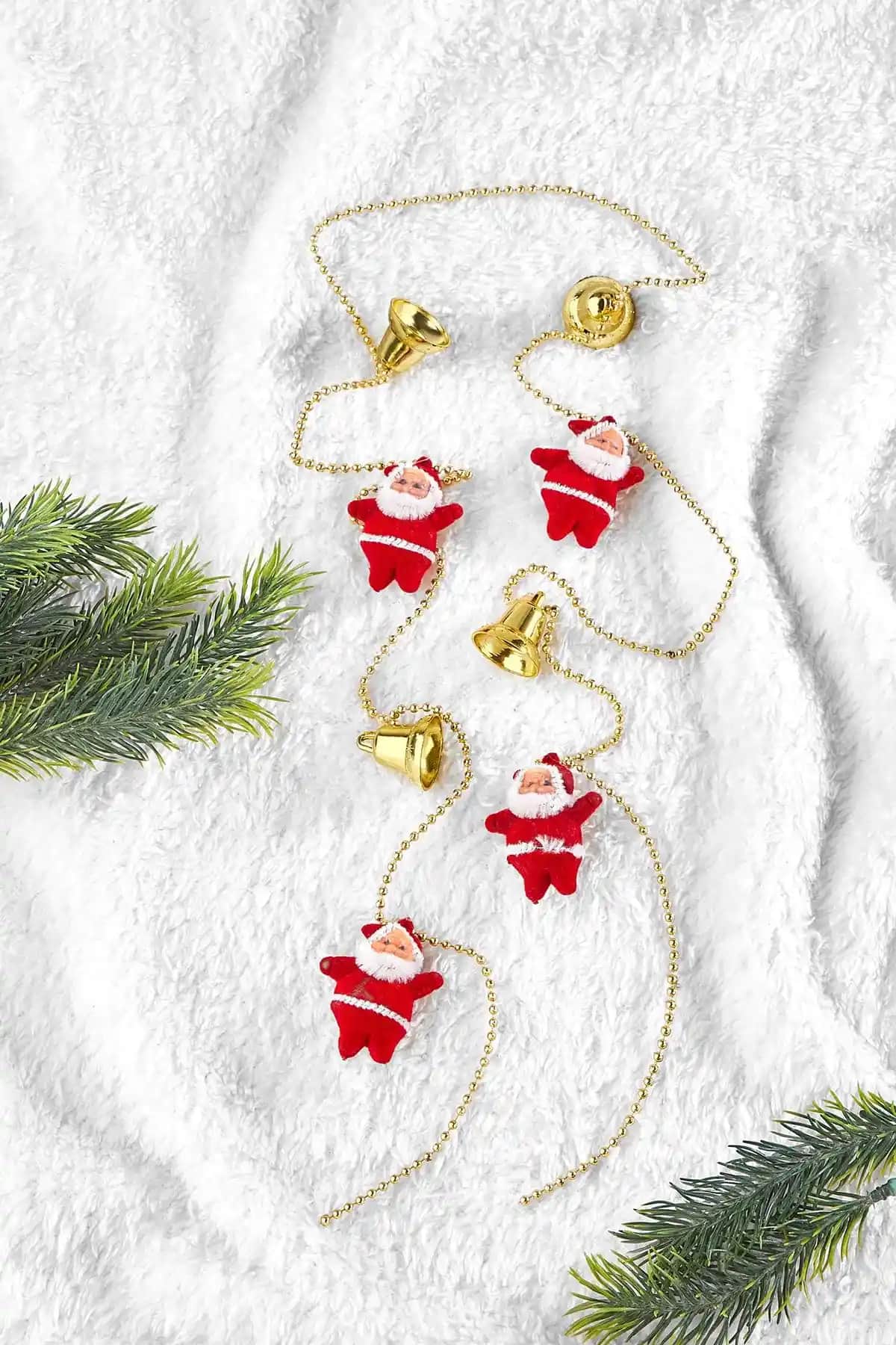 Waldern Yılbaşı Çam Ağacı Zincir Süs Noel Babalı 120cm Dekorasyon Seçenekleri