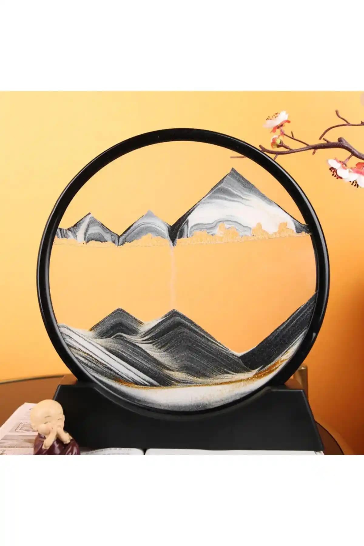 Winter House Siyah Yuvarlak Kum Saati Dekoratif ve İşlevsel Tasarım Özellikleri