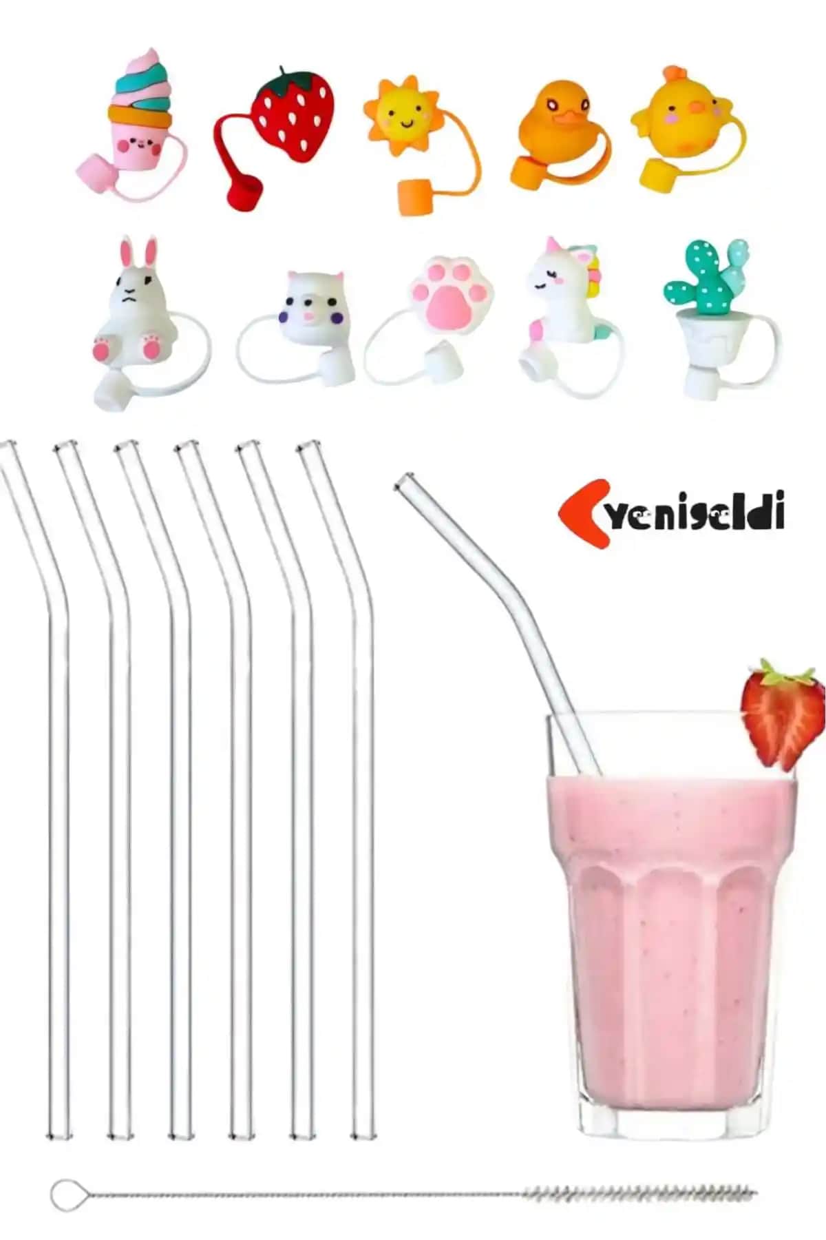 Yenigeldi 6'lı Cam Pipet Seti Sağlıklı ve Estetik İçecek Sunumları İçin