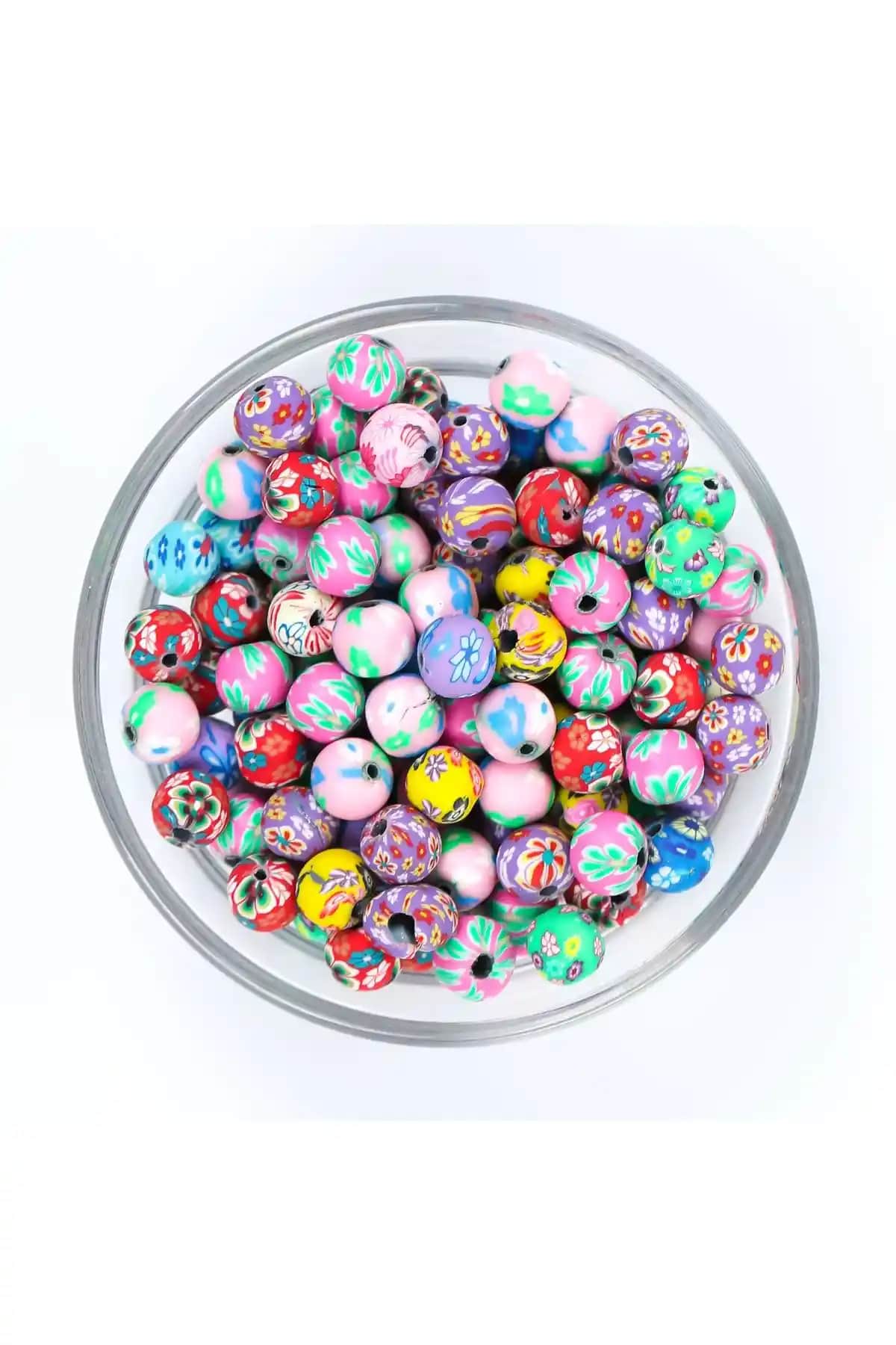 YFHOBI 10 Adet Renkli Desenli Polimer Fimo Boncuk Takı ve El İşi Malzemeleri