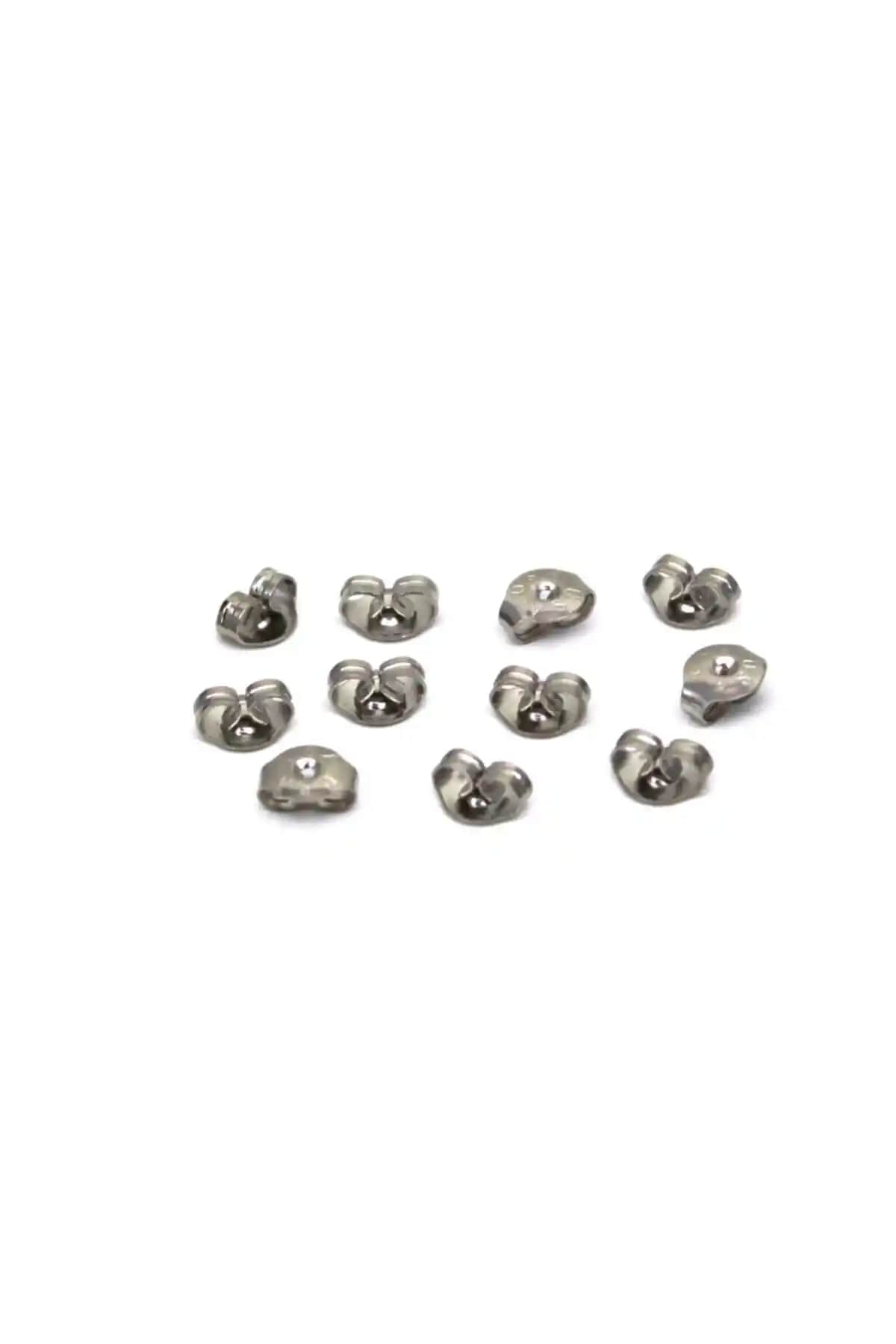 YFHOBİ 100 Adet Metal Küpe Pistonu ve Arkalığı Seti 6,5 mm Nikel Kaplama