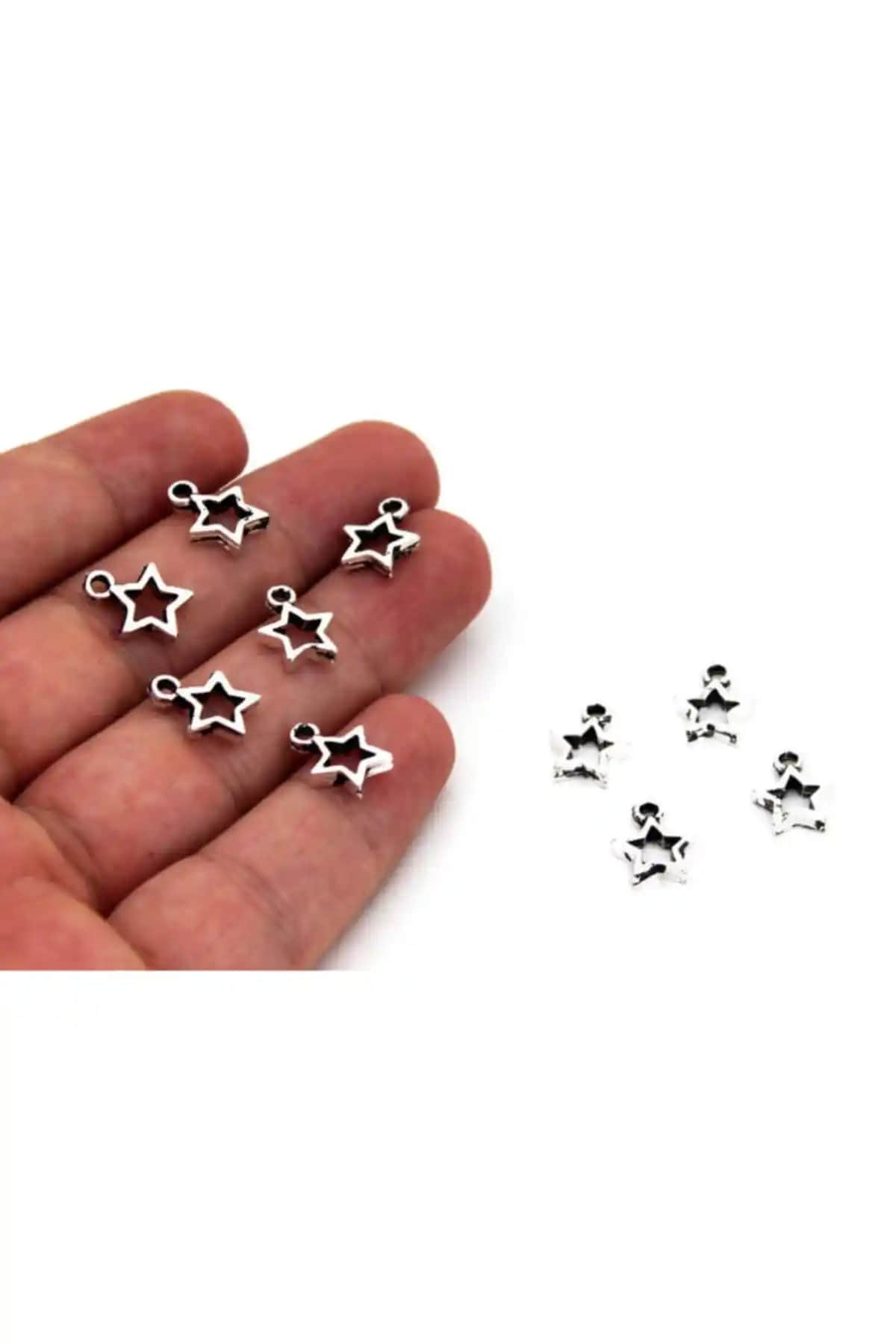 Yfhobi 12 Adet Yılz Desenli Metal Uç Takı Yapım Malzemeleri 10x12 mm