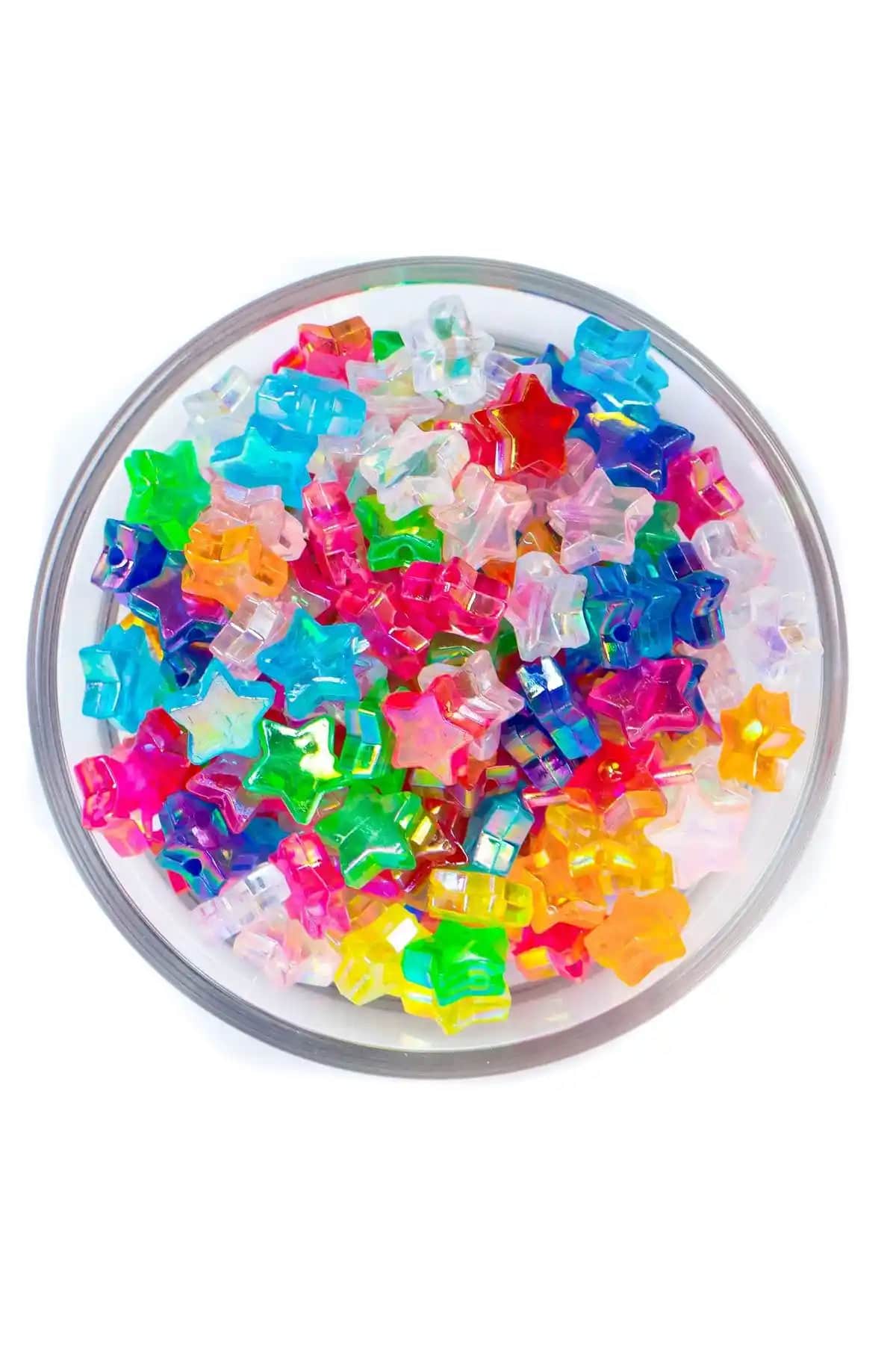 YFHOBİ 25 Gram Renkli Yılz Plastik Boncuk 10 mm Takı ve Dekorasyon Malzemeleri