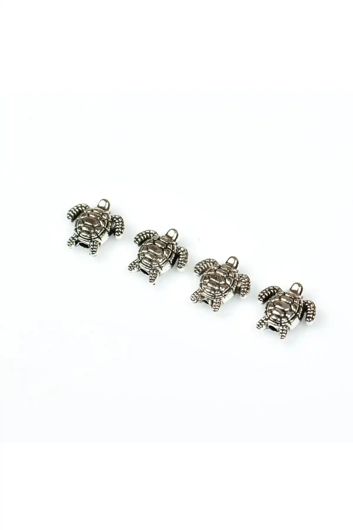 YFHOBİ 4 Adet Kaplumbağa Desenli Metal Uç Seti 10 mm Takı ve El Sanatları İçin