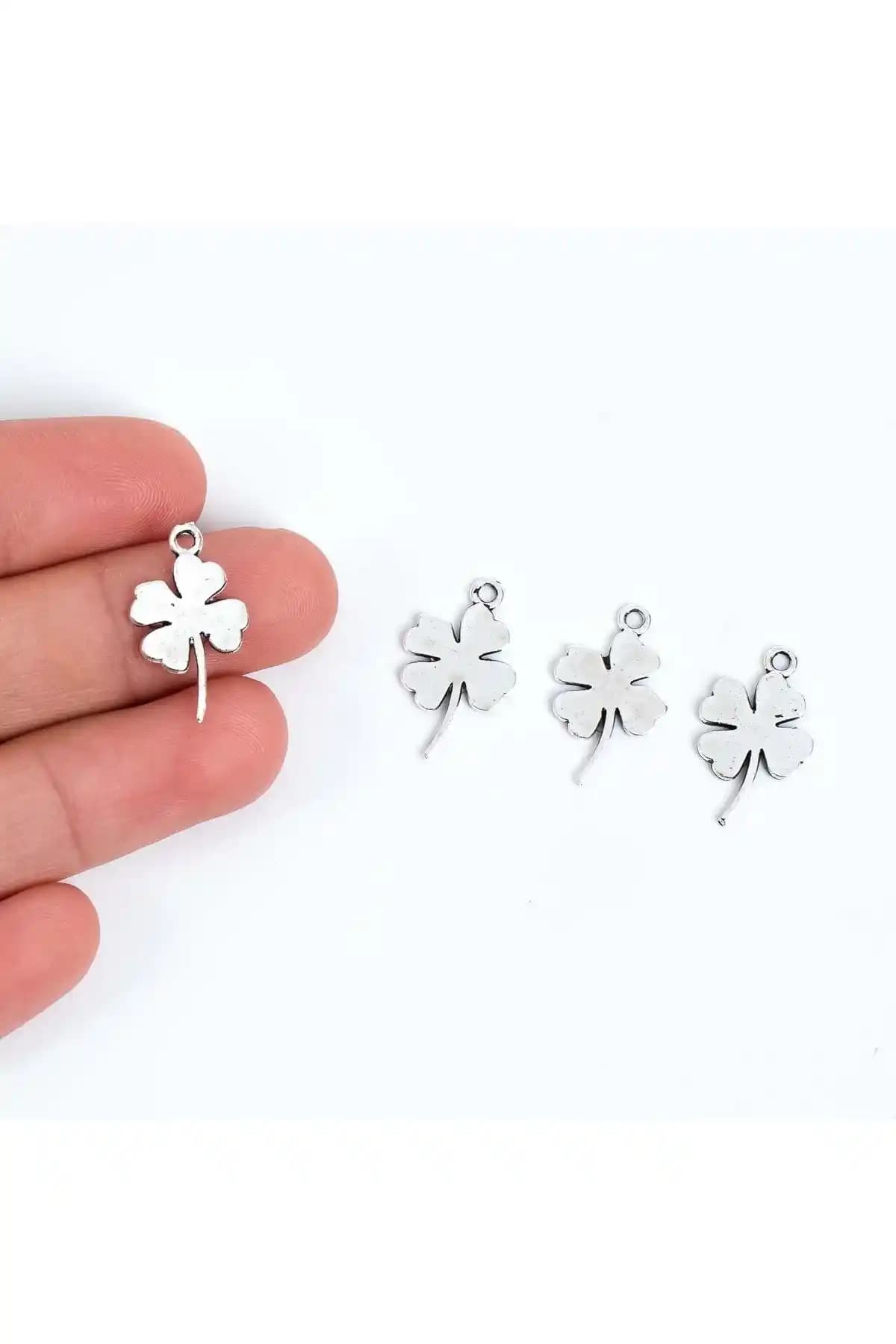 YFHOBİ Yonca Desenli Metal Uçlar 20 mm Takı Yapımında Kullanılan Dayanıklı Malzemeler