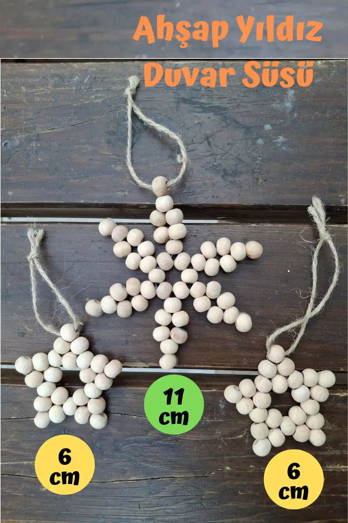 Yılbaşı Dekorasyonunu Tamamlayan Doğal Ahşap ve Jüt Detaylı Set