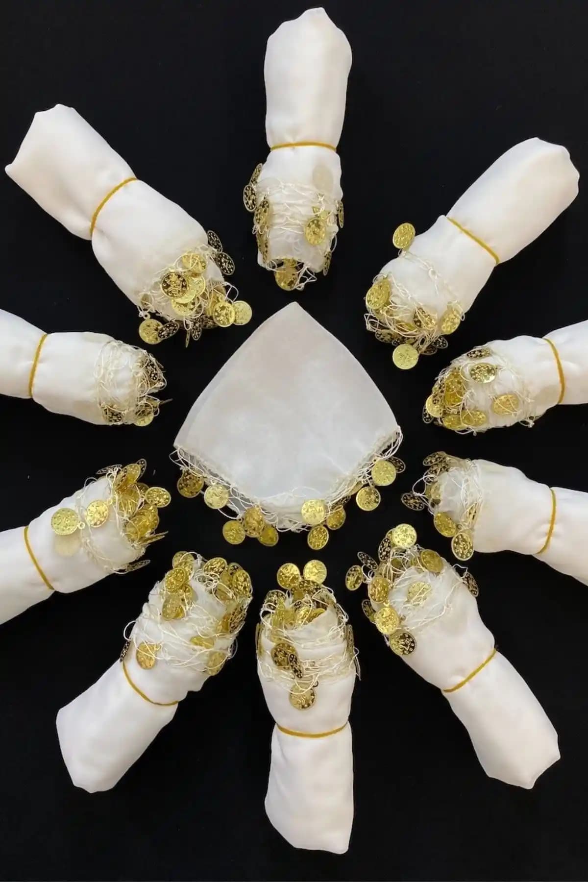 ZEYMERADE Beyaz Şifon Gelin Damat Halay Mendili Estetik ve Kullanışlı Seçenek