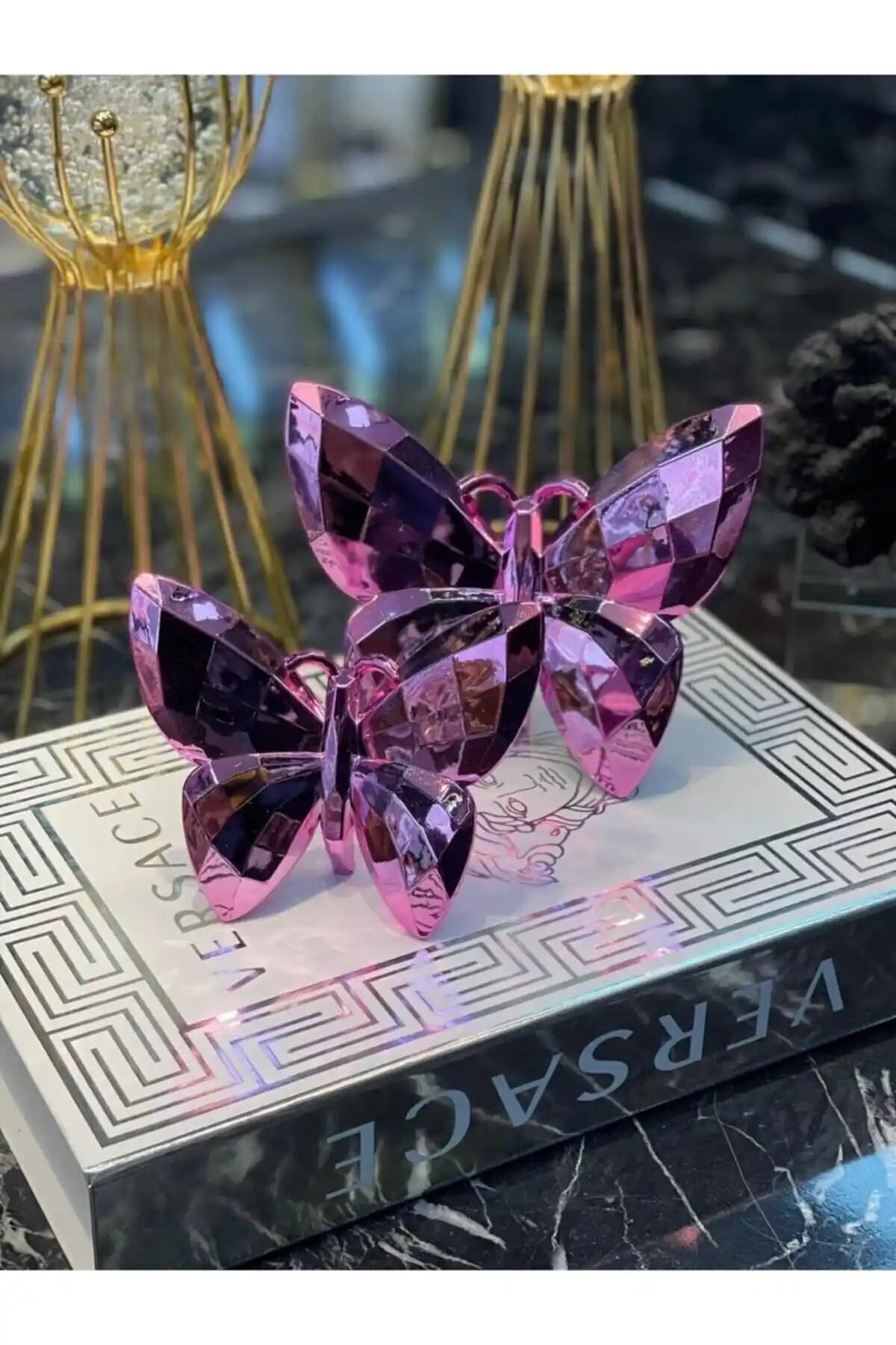 Doremcy Dekoratif Polyester Kelebek Biblo Seti ile Modern Dekorasyon