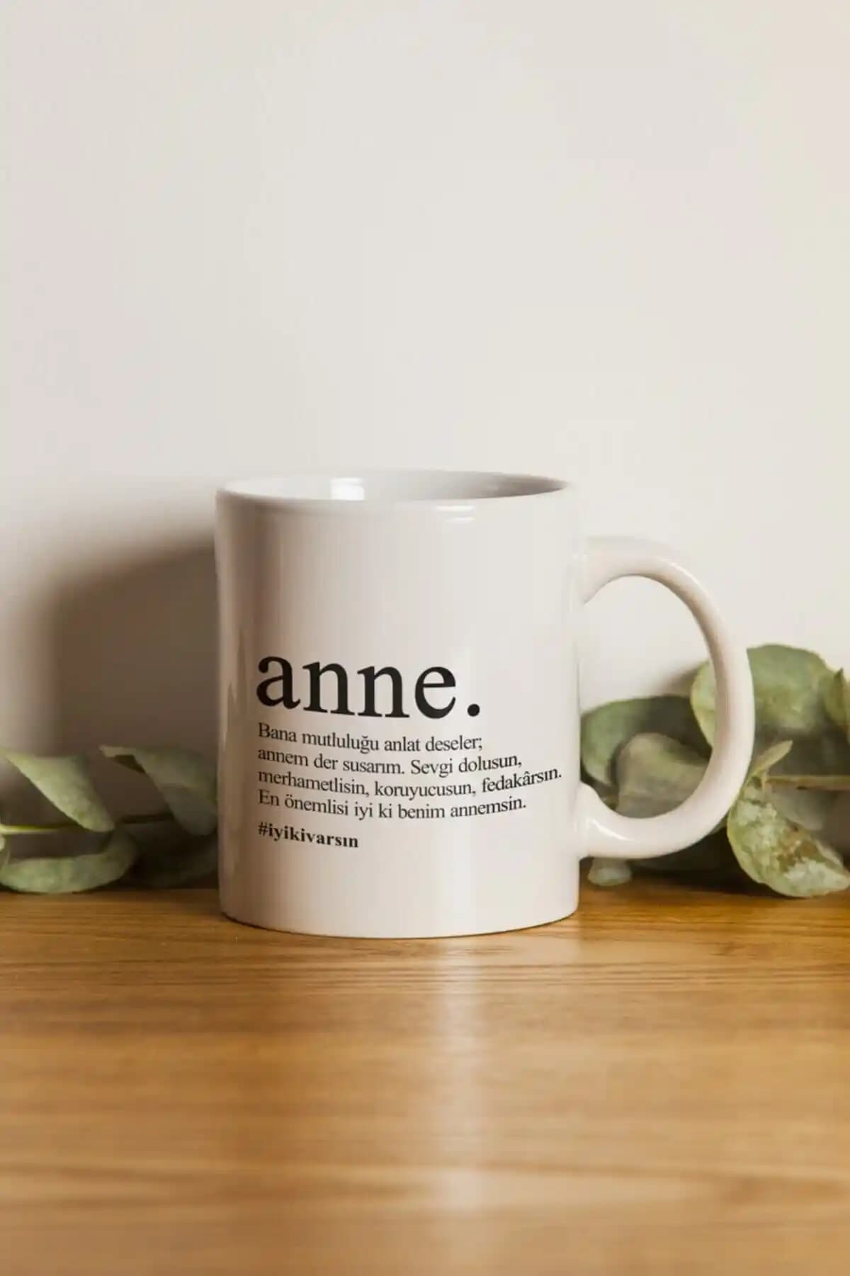 Anneye Özel Tasarımlı 325 ml Porselen Kupa Bardak Günlük Kullanım İçin