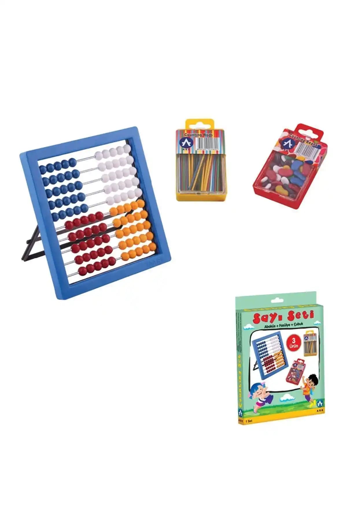 Ark Sayı Seti Abaküs Fasülye ve Çubuk Seti ile Temel Matematik Öğrenimi