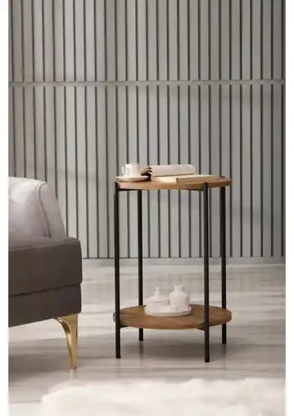 Arpelia Yuvarlak Tablalı İki Katlı Sehpa: Modern ve Dayanıklı Tasarım Özellikleri