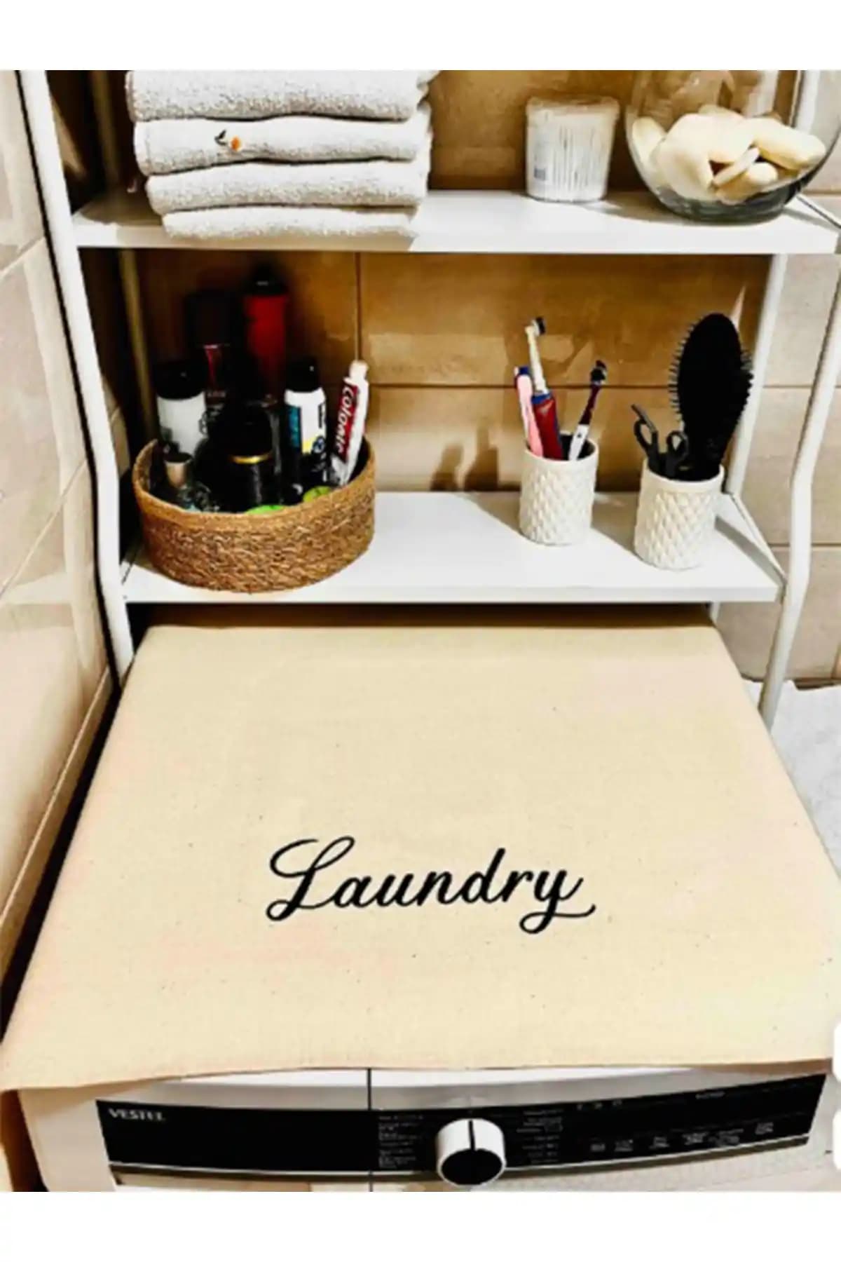 BAGAND Krem Çamaşır Makinesi Örtüsü: Estetik ve Dayanıklı Koruma Çözümü