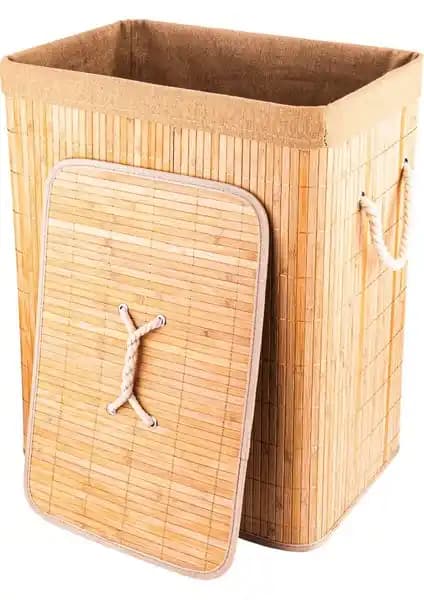 Bambum Linen Dikdörtgen Çamaşır Sepeti: Estetik ve Fonksiyonellik Bir Arada