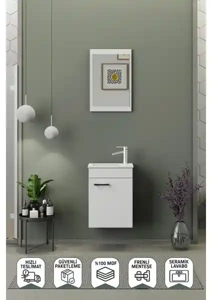 Biani Fix Arya Mini 42 Cm Banyo Dolabı Modern ve Dayanıklı Tasarım Çözümü