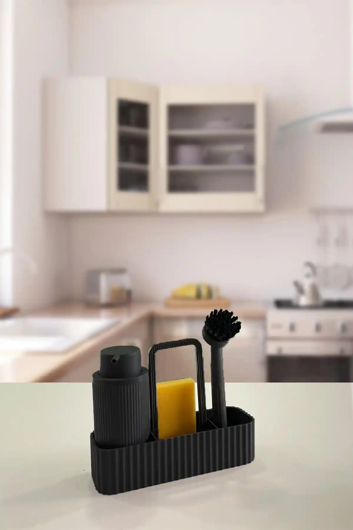 Biltas Plastik Milena Siyah Fırçalı Mutfak Seti Modern ve Dayanıklı Tasarım