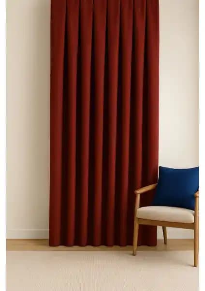 Cortibo Barcelona Kadife Dokulu Fon Perde Bordo Pilesiz ve Renk Seçenekleriyle Modern Tasarım