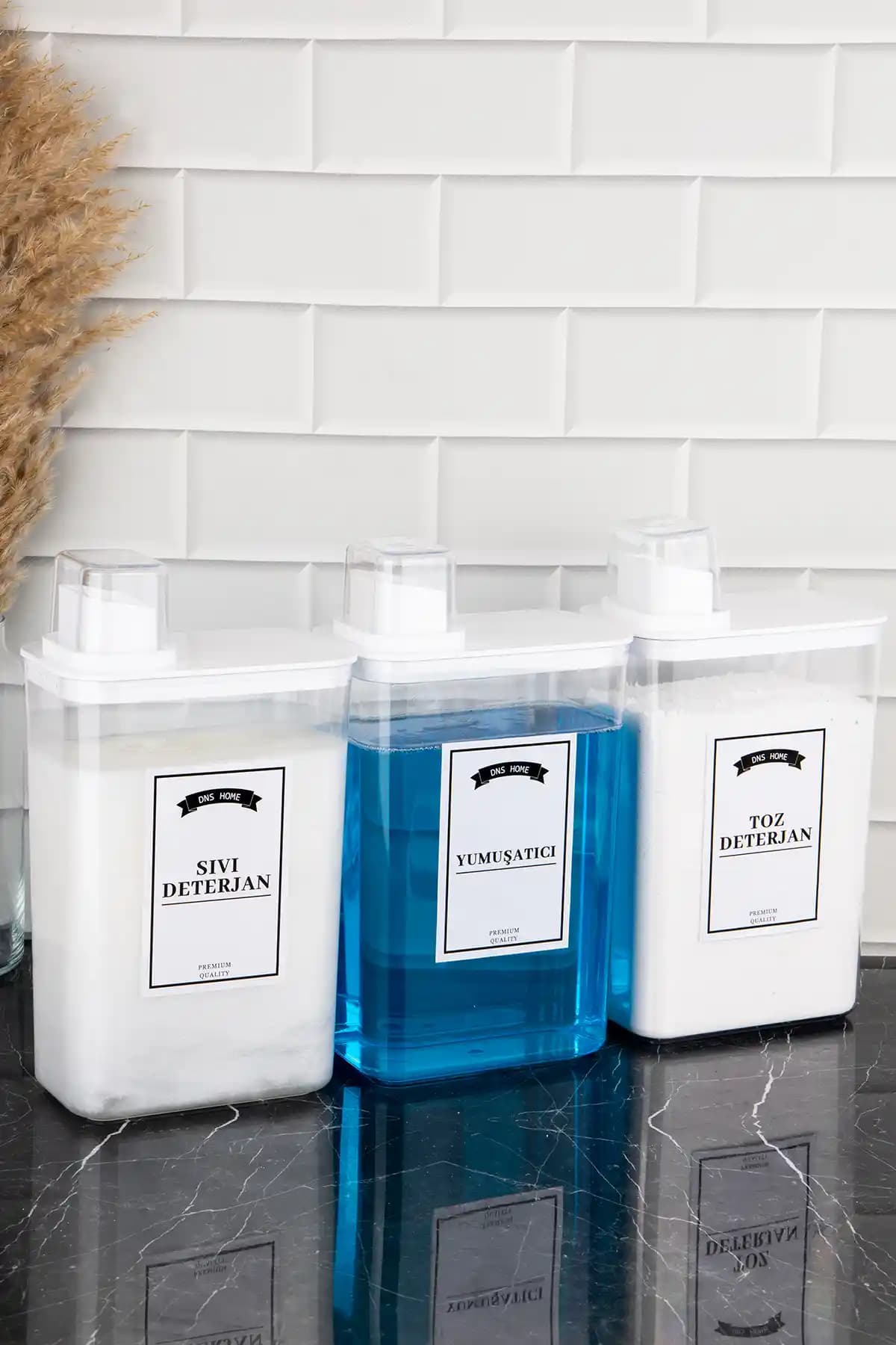 DNS HOME 3'lü Deterjan Saklama Kabı Seti ile Temizlikte Pratiklik ve Şıklık