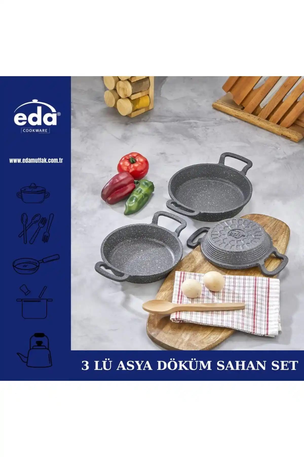 Eda 16/18/20 Sahan Seti: Dayanıklı ve Performanslı Mutfak Gereçleri