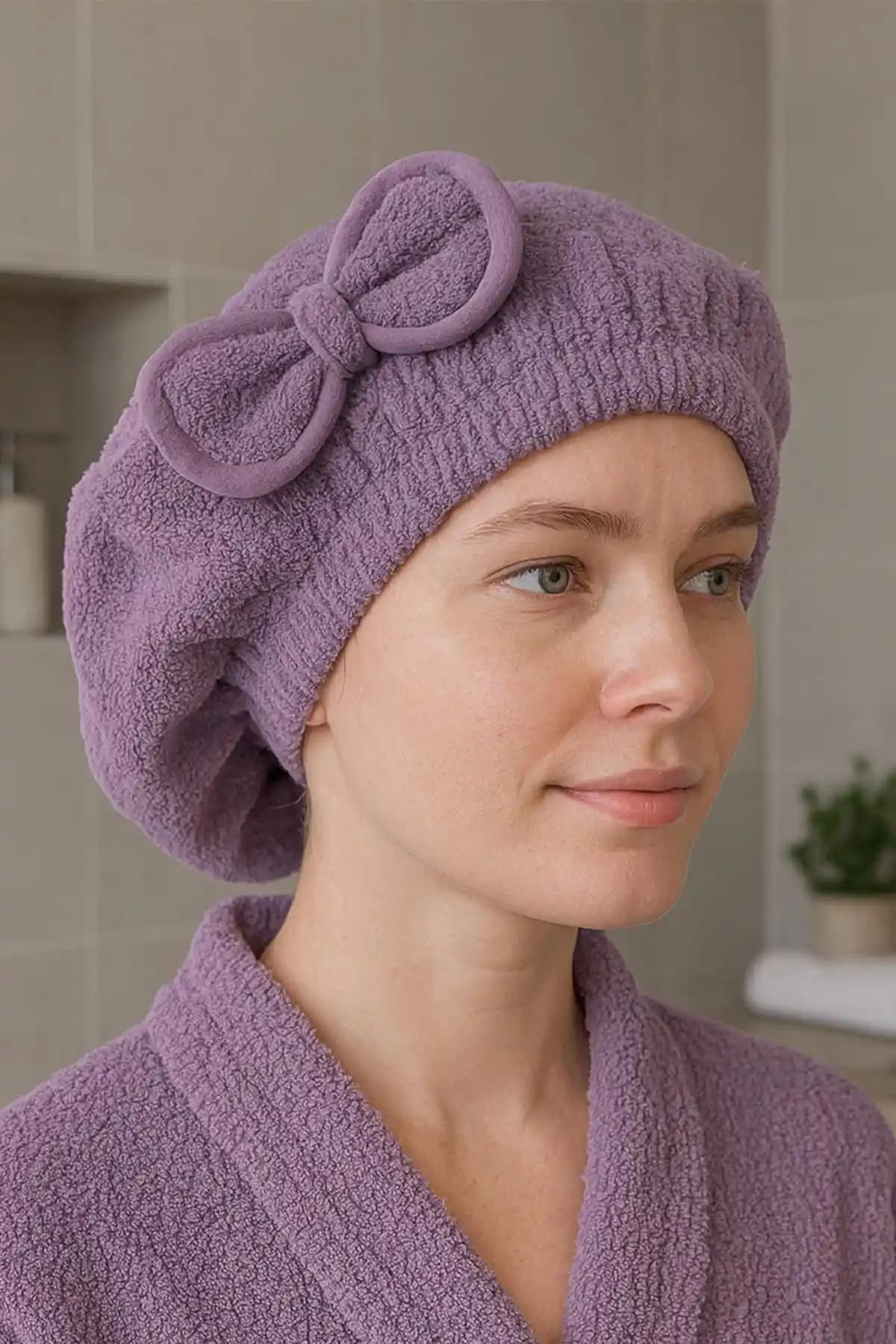 Ender Home CottonVerse Saç Kurutma Bonesi: Doğal Pamuk Malzeme ve Estetik Tasarım