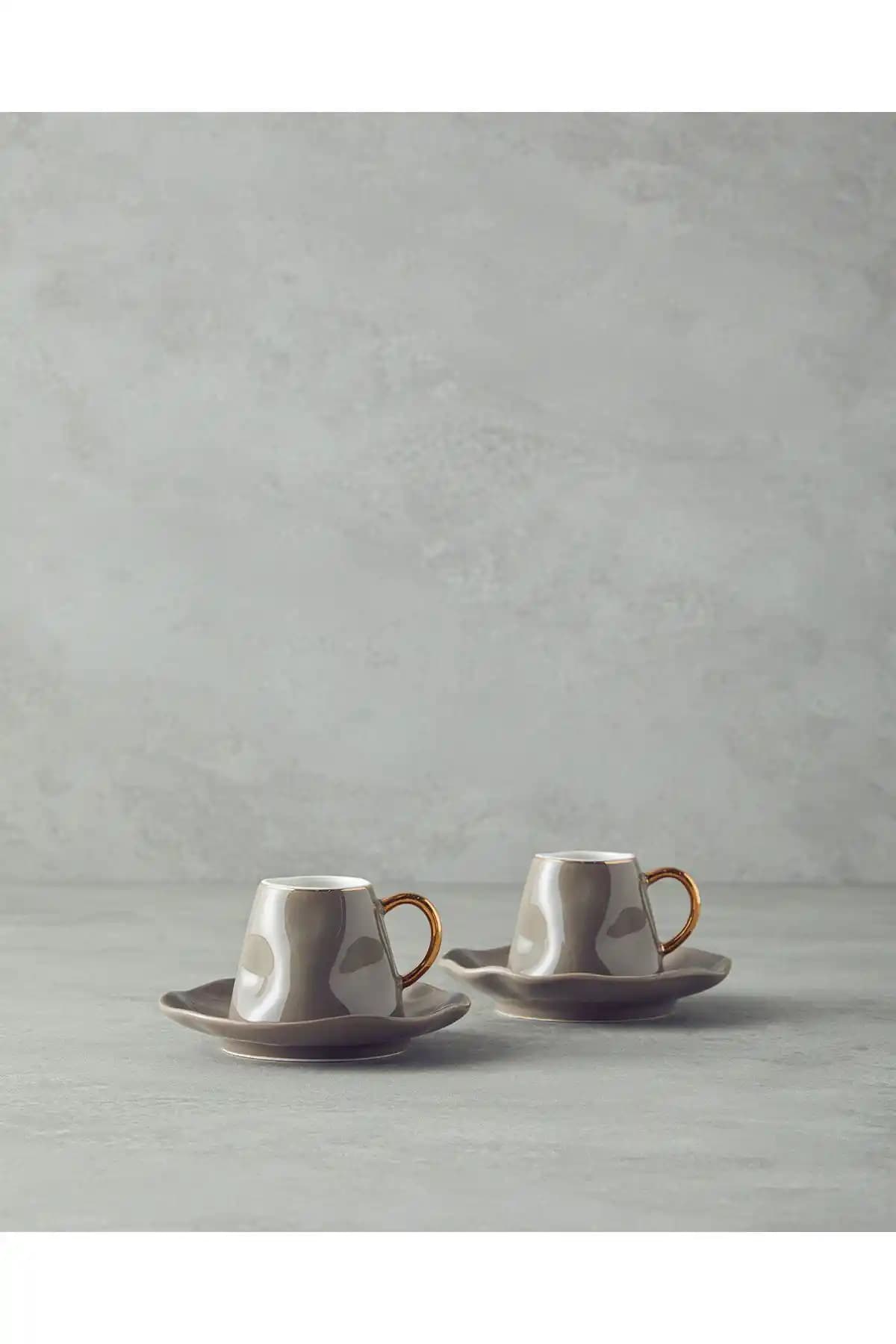 English Home Felix Bone China 4 Parça Kahve Fincan Takımı Vizon – Modern ve Şık Tasarım