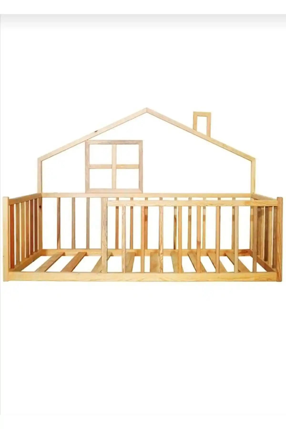 Evli Unisex Montessori Çocuk Karyolası Doğal Ahşap Modern Tasarım Güvenli ve Sağlıklı Uyku Ortamı