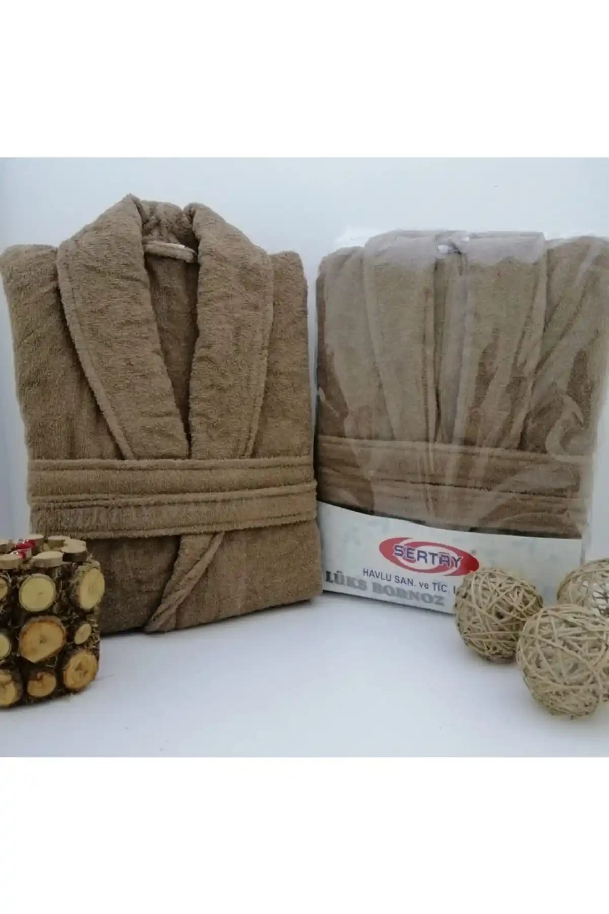 Genel Markalar %100 Pamuk Bukle Lüks Tek Bornoz Konfor ve Şıklık Sunan Uzun Tasarım