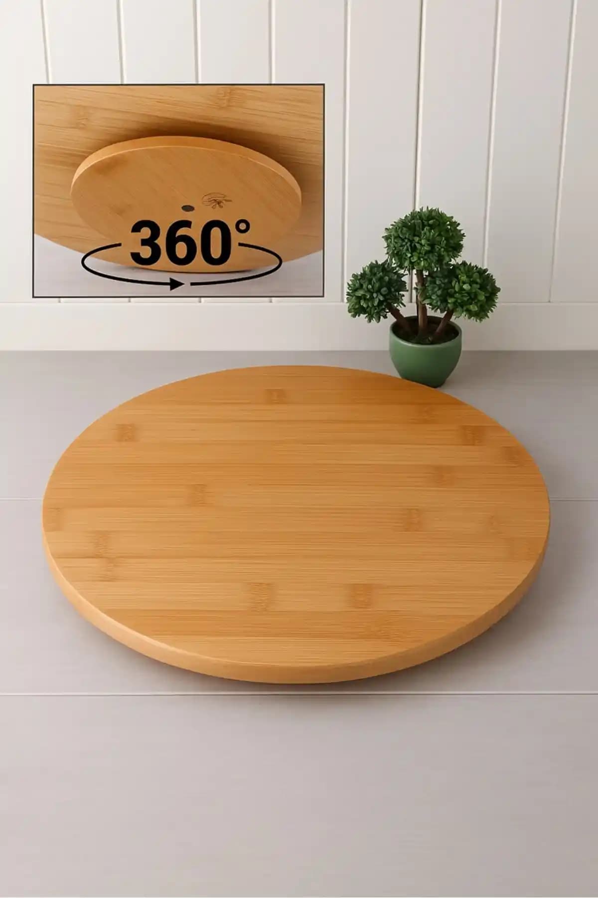 Genel Markalar Bambu Döner Sunumluk 30 cm doğal ve şık sunum deneyimi sağlar