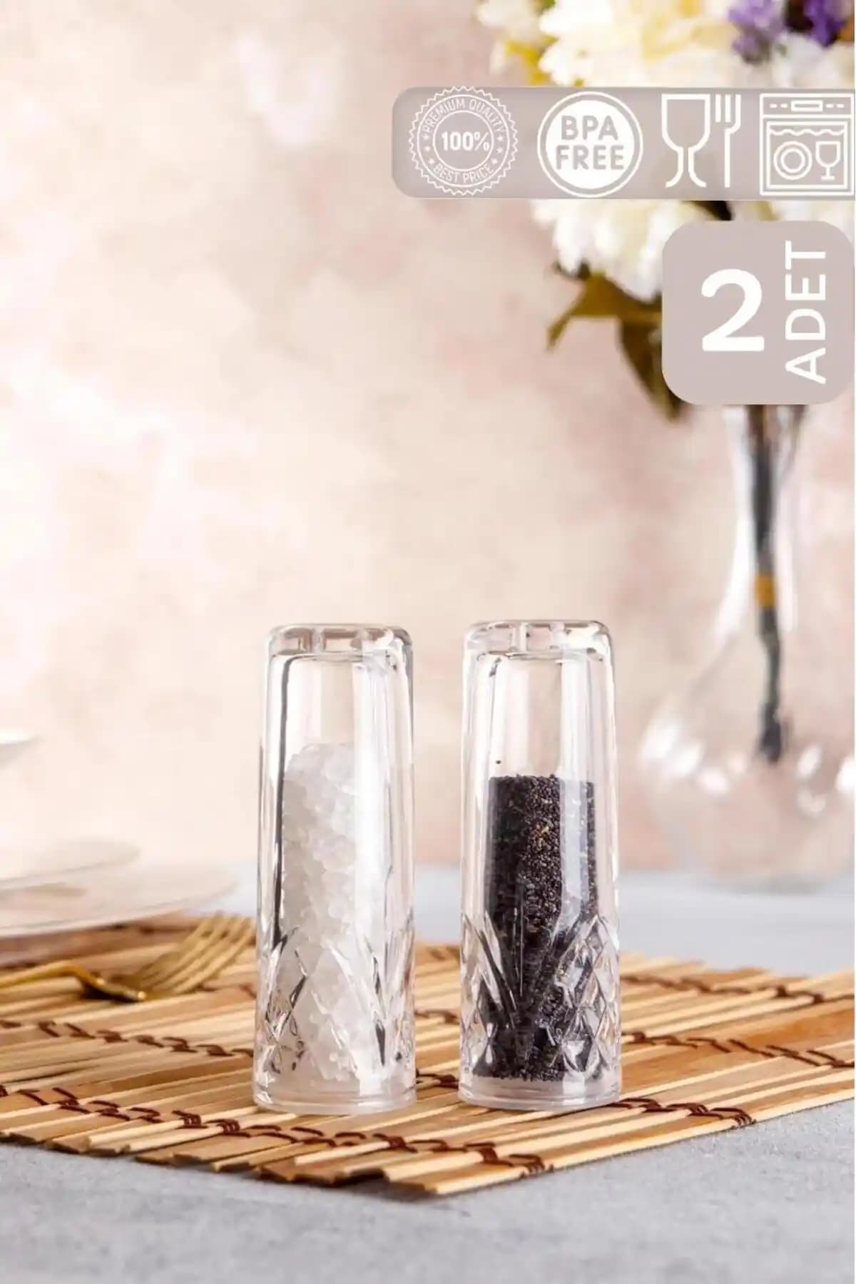 HOMENIVA Agave Cam Tuzluk ve Karabiberlik Seti Şıklık ve Fonksiyonellik Sunar