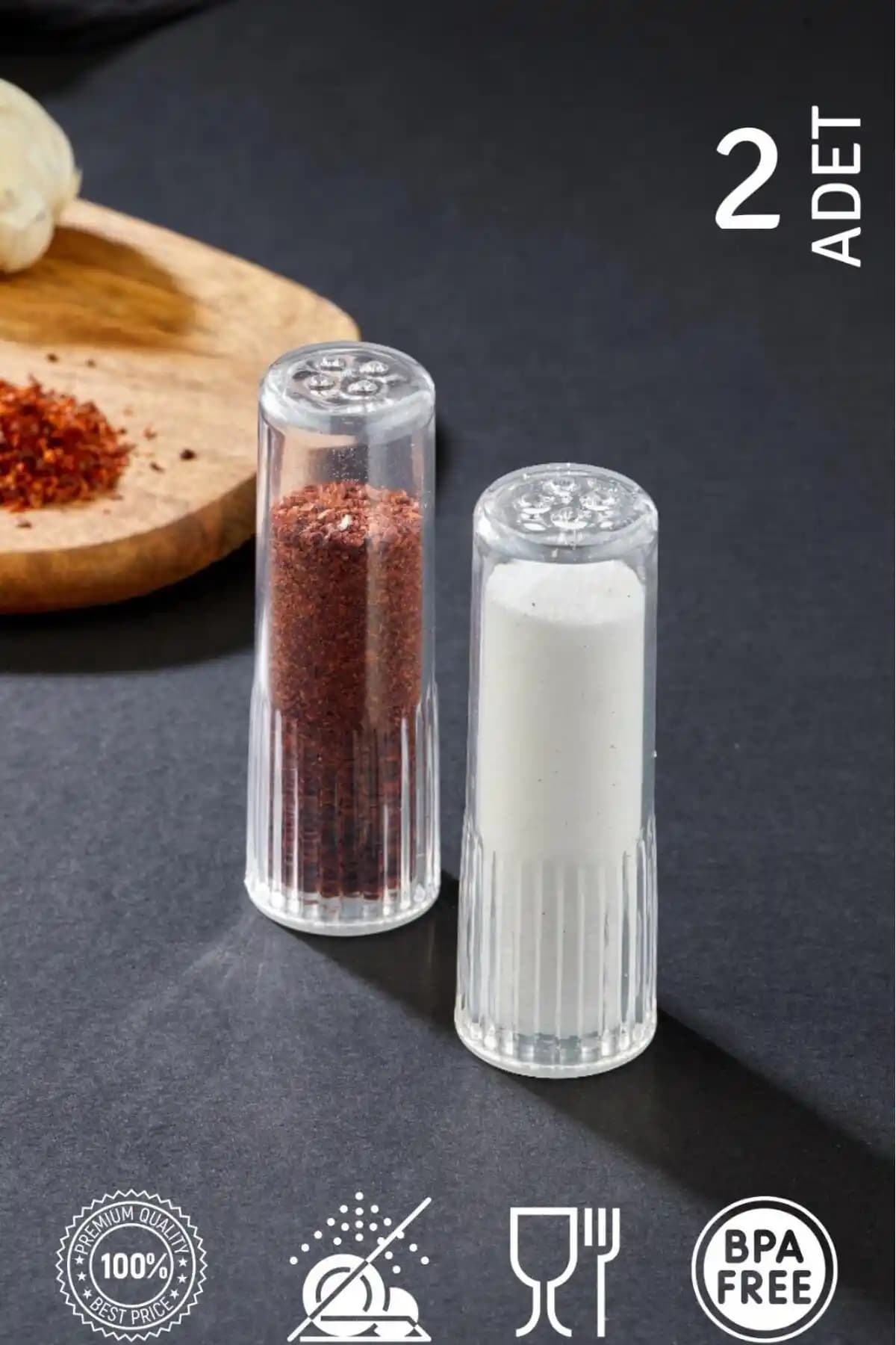 HOMENIVA Wick Pleksi Tuzluk ve Karabiberlik Seti Modern ve Şık Tasarımıyla Kullanıma Hazır