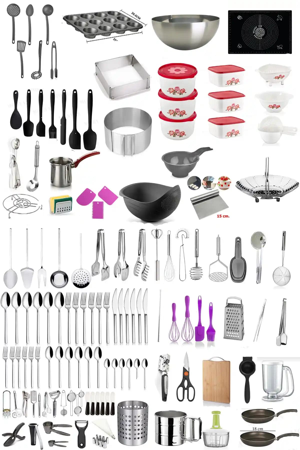 LaGabya 140 Parça Lüx Çelik Mutfak Gereçleri Seti Modern ve Dayanıklı Tasarım