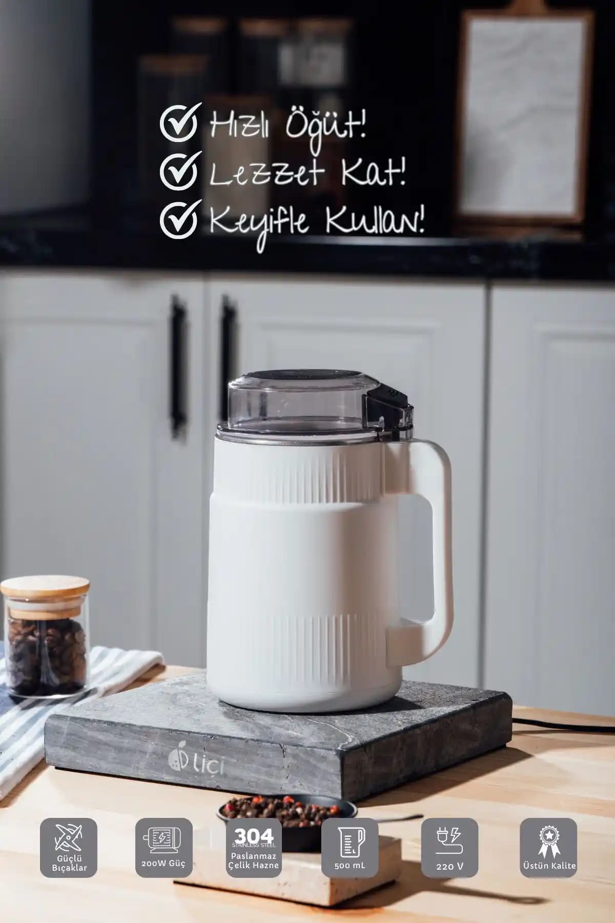 Liçi LC-CG01 250W Paslanmaz Çelik Bıçaklı Baharat ve Kahve Öğütücü Ürün Tanıtımı ve Kullanım Özellikleri