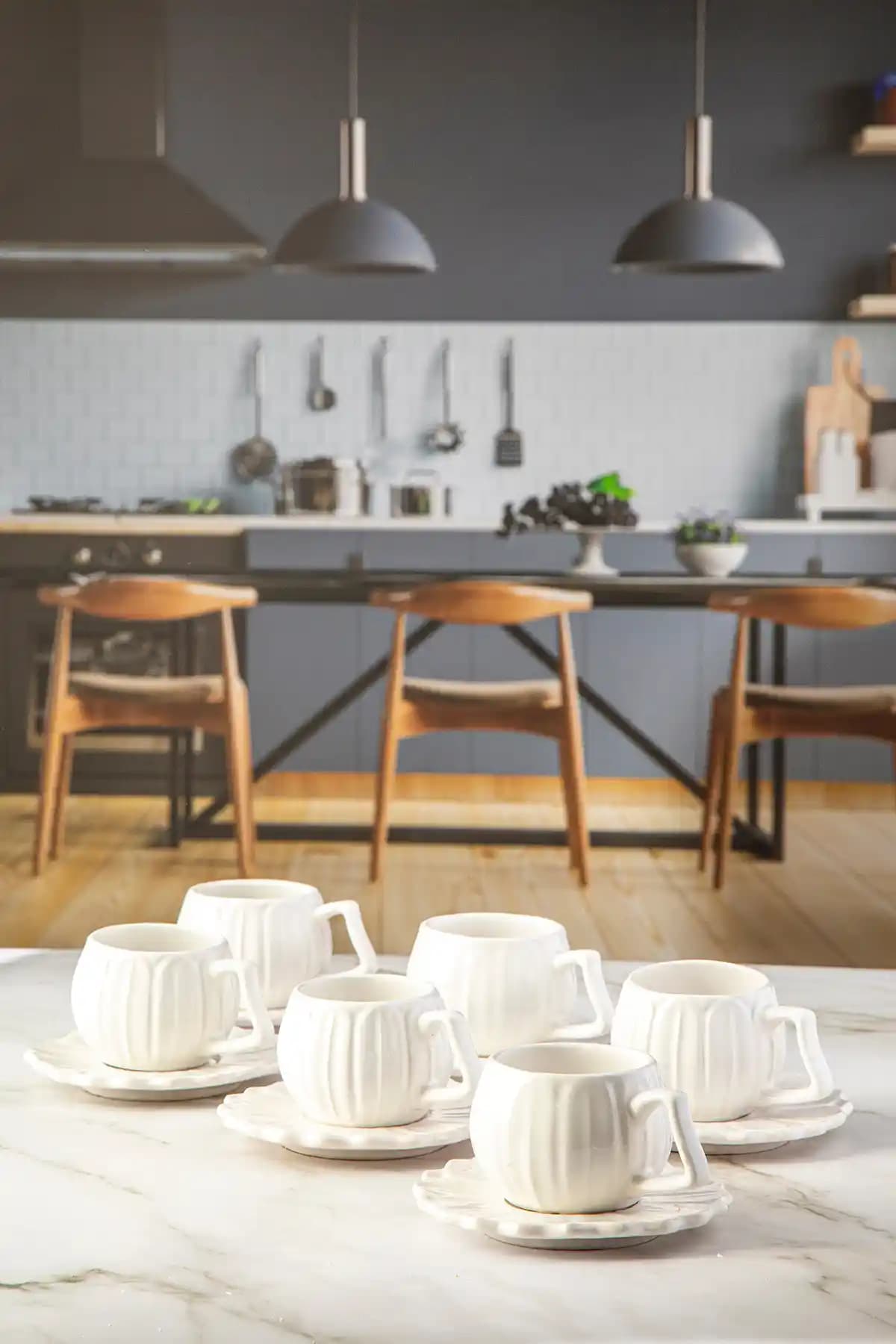 Lizzy 6 Kişilik Porselen Kahve Fincanı Seti Modern ve Şık Tasarım ile Ev Dekorasyonunuza Zarif Dokunuş