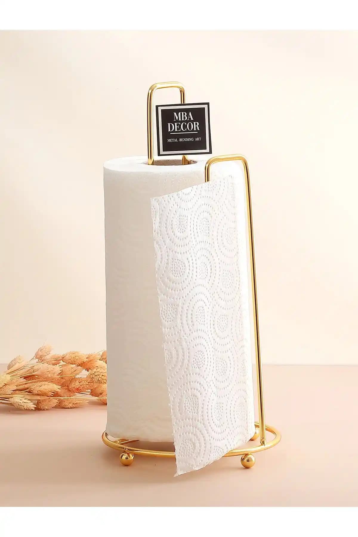 MBA Decor Metal Bending Art Altın Renkli Paslanmaz Çelik Peçetelik Modern ve Şık Tasarım