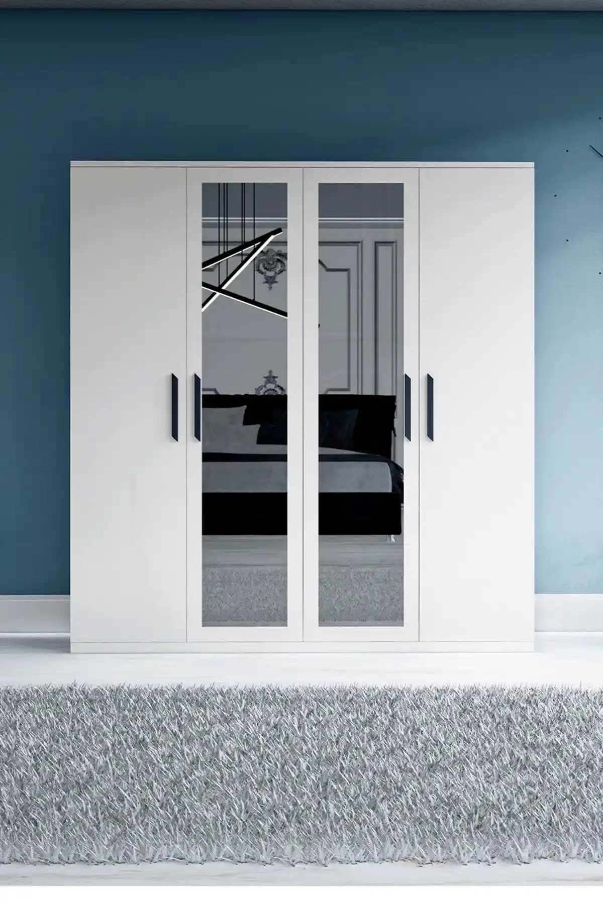 Metalia Gm 051 4 Kapılı Aynalı Gardrop Dolap: Modern ve Fonksiyonel Depolama Çözümü