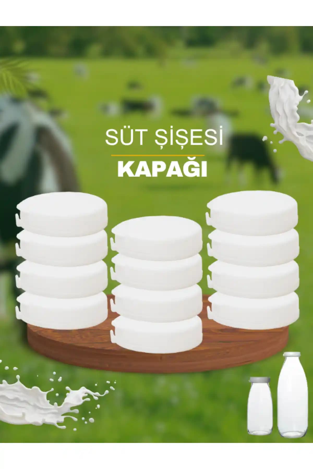 Milea 12 Adet Süt Ayran Limonata Şişesi Kapağı Dayanıklı ve Hijyenik Saklama Çözümü