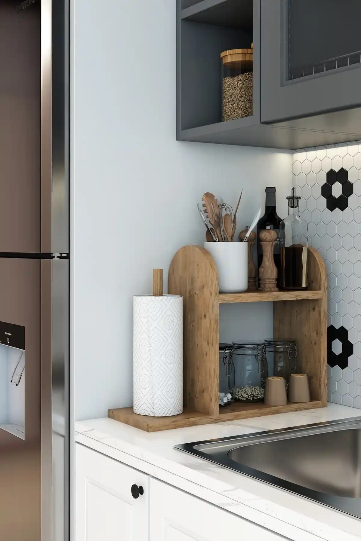 Modalanka Kağıt Havluluklu Mutfak Rafı: Estetik ve İşlevselliğin Modern Buluşması