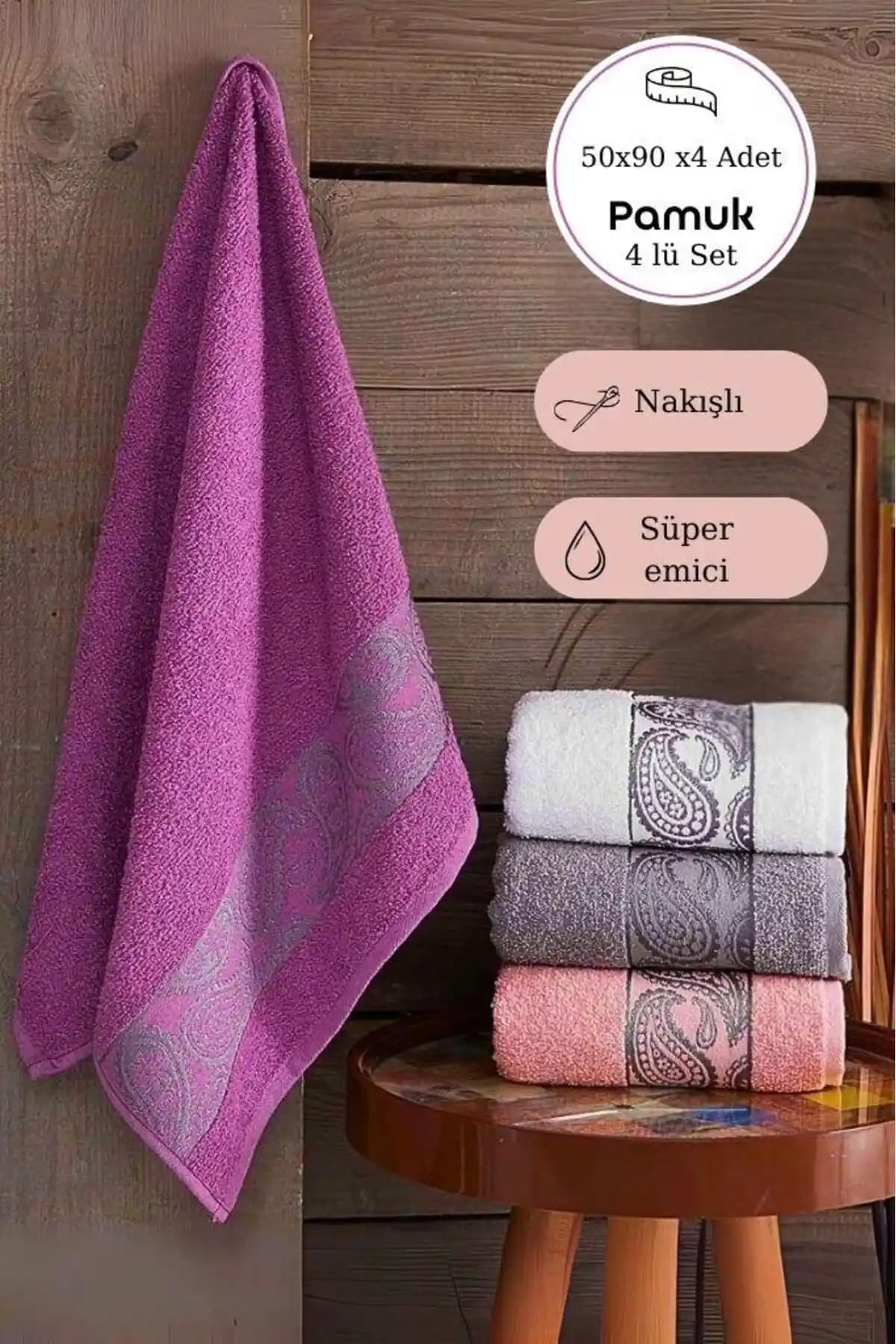 MODALİN 50 X 90 Şal 4'lü Havlu Seti Yüksek Kalite ve Şıklık Sunar