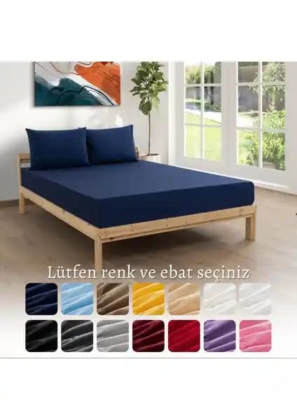MODELHOME Ranforce Akfil Lacivert Lastikli Çarşaf Seti: Yüksek Kalite ve Dayanıklılık Sunan Konforlu Yatak Takımı