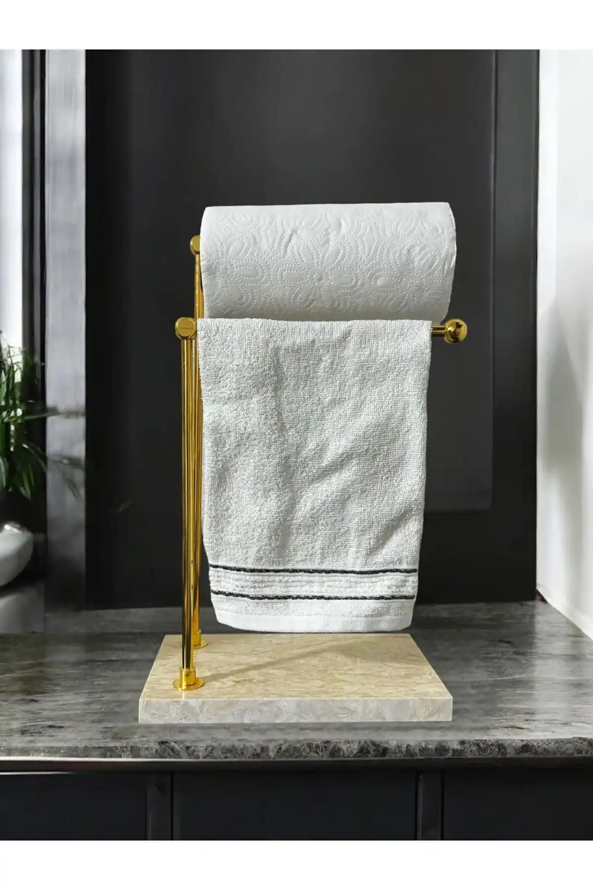 Modern Mermer Ayaklı Metal Banyo Havluluk ve Kağıt Havluluk Standı Ürün Özellikleri