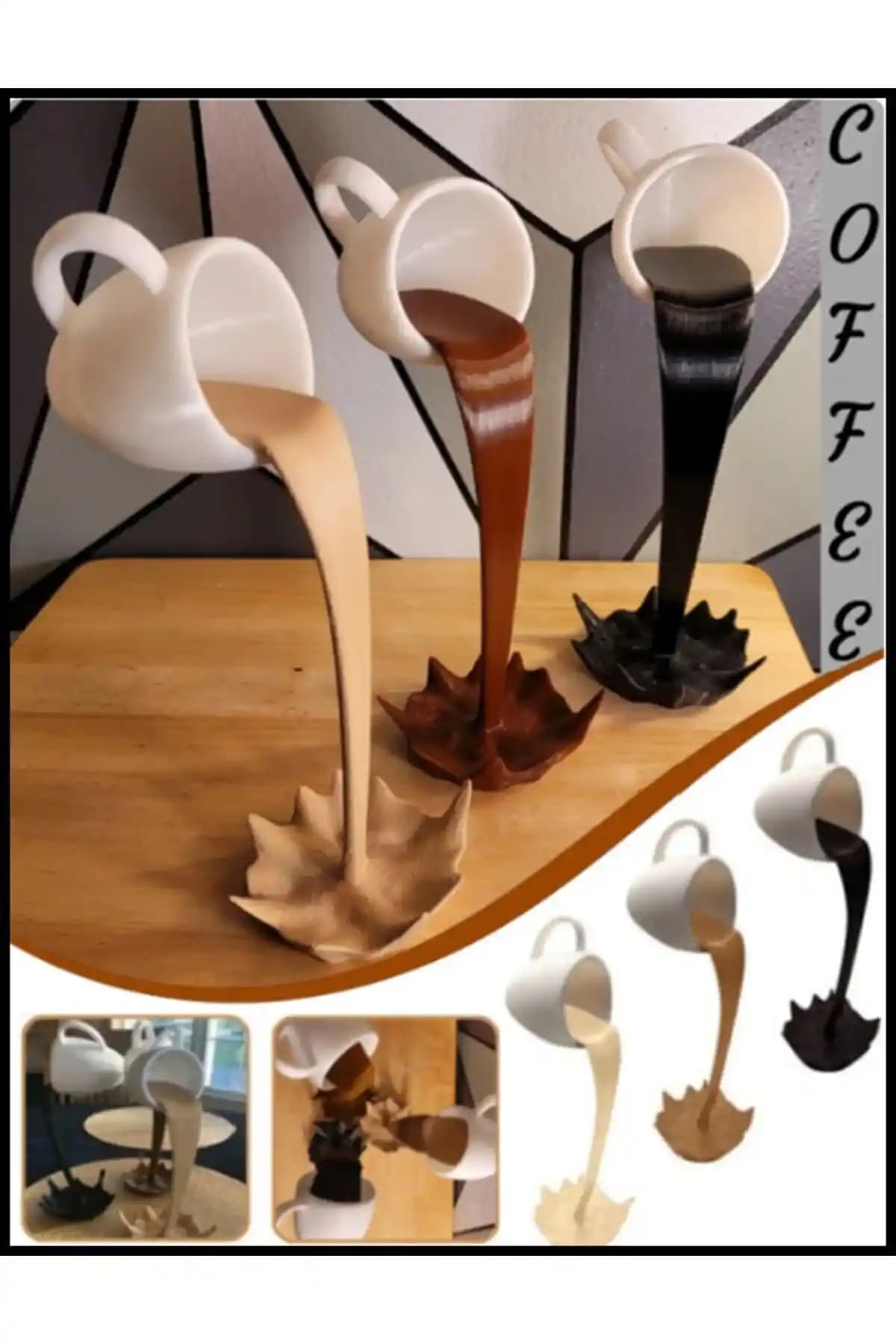 Modern ve Şık 3D Baskı Dökülen Kahve Bardağı 25 cm Tasarımıyla Günlük Kullanım İçin Uygun