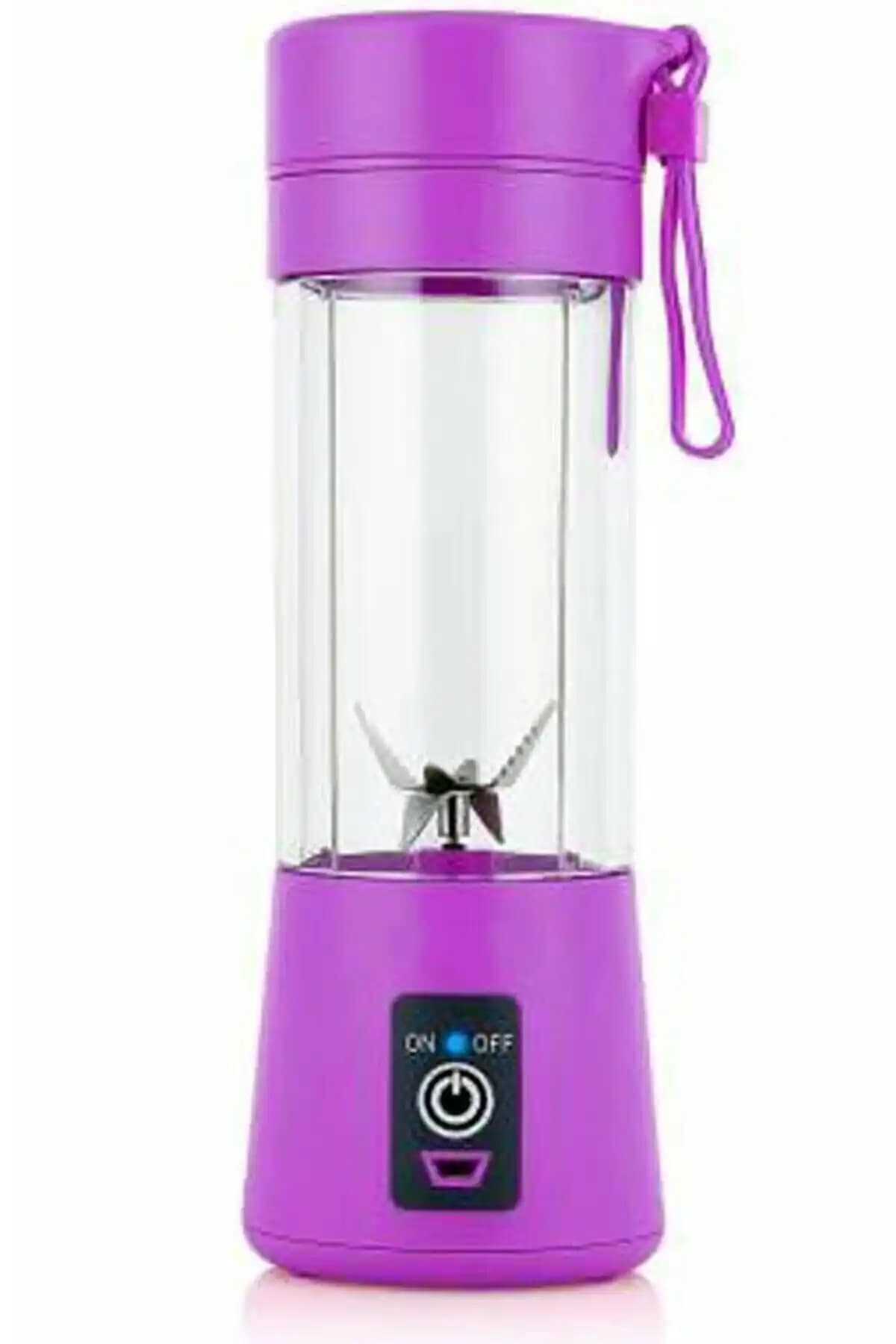 Mor Pembe Şarjlı Mobil Blender: Taşınabilir ve Pratik Kullanım İçin Modern Tasarım