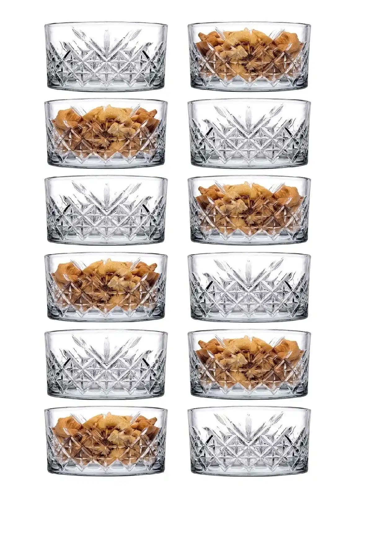 Paşabahçe TimeLESS Beyaz 12'li Cam Çerezlik Kase Seti Estetik ve Dayanıklılık