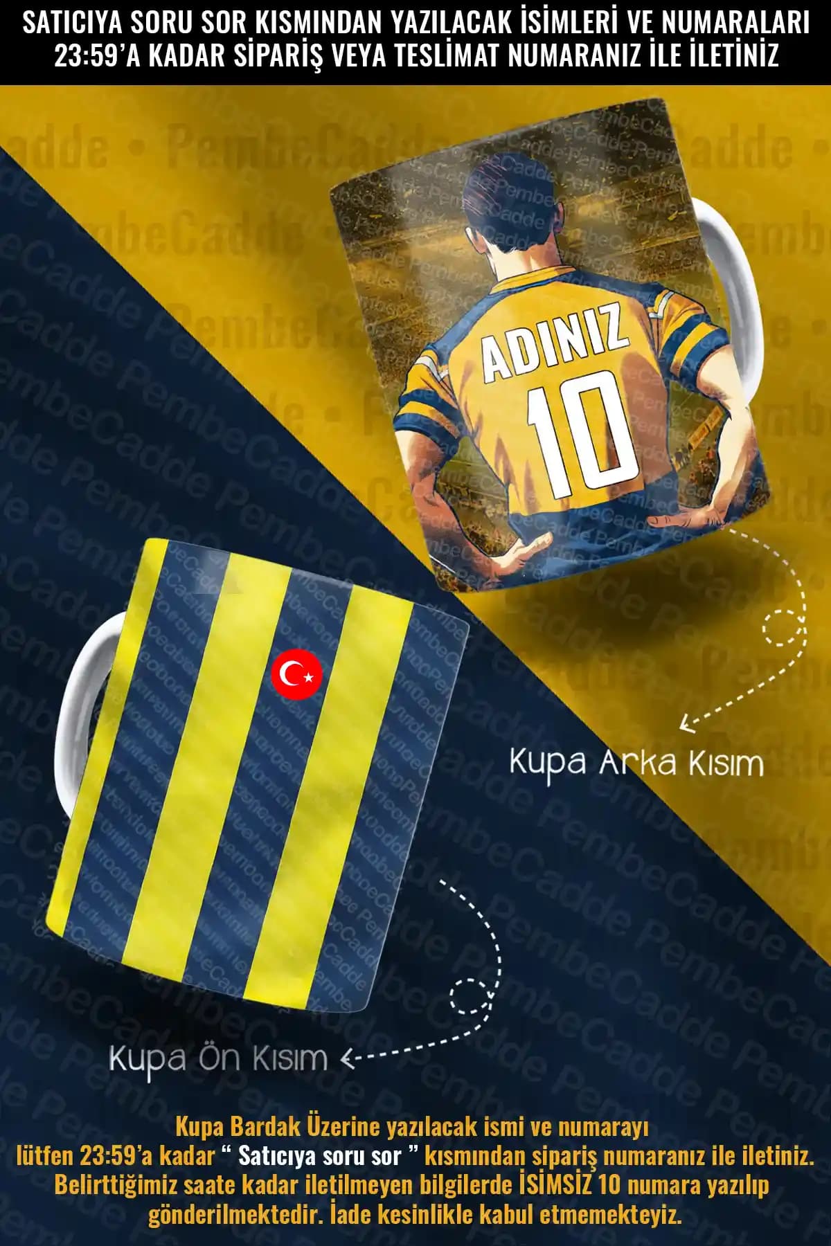 PembeCadde Kişiye Özel Tasarımlı Porselen Kupa 499 ml Günlük ve Hediye Kullanımı İçin