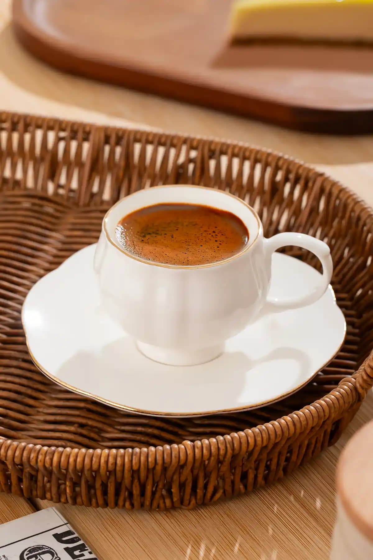 Porsima 4312 Emery 12 Parça 6 Kişilik Altın Yaldızlı Porselen Kahve Fincan Takımı