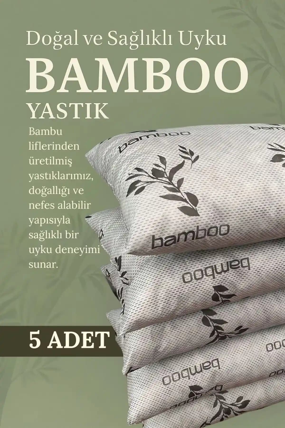 Primavera Home 5'li Bamboo Gri Gri Serisi Yastık Seti Sağlıklı ve Konforlu Uyku İçin Ideal
