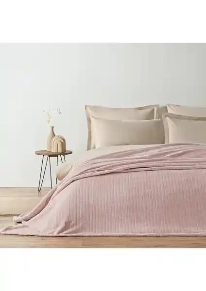 Puffy Trinity Tek Kişilik Wellsoft Battaniye Pudra Rengi Yüksek Konfor ve Şıklık Sunar