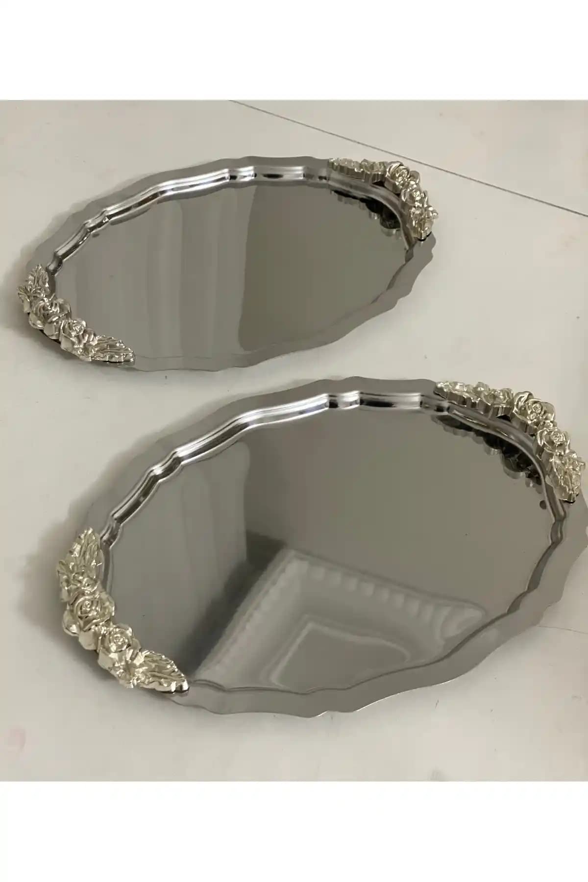 SEVA Paslanmaz Çelik Oval Sunum Tepsisi Seti Şık ve Dayanıklı Mutfak Aksesuarı