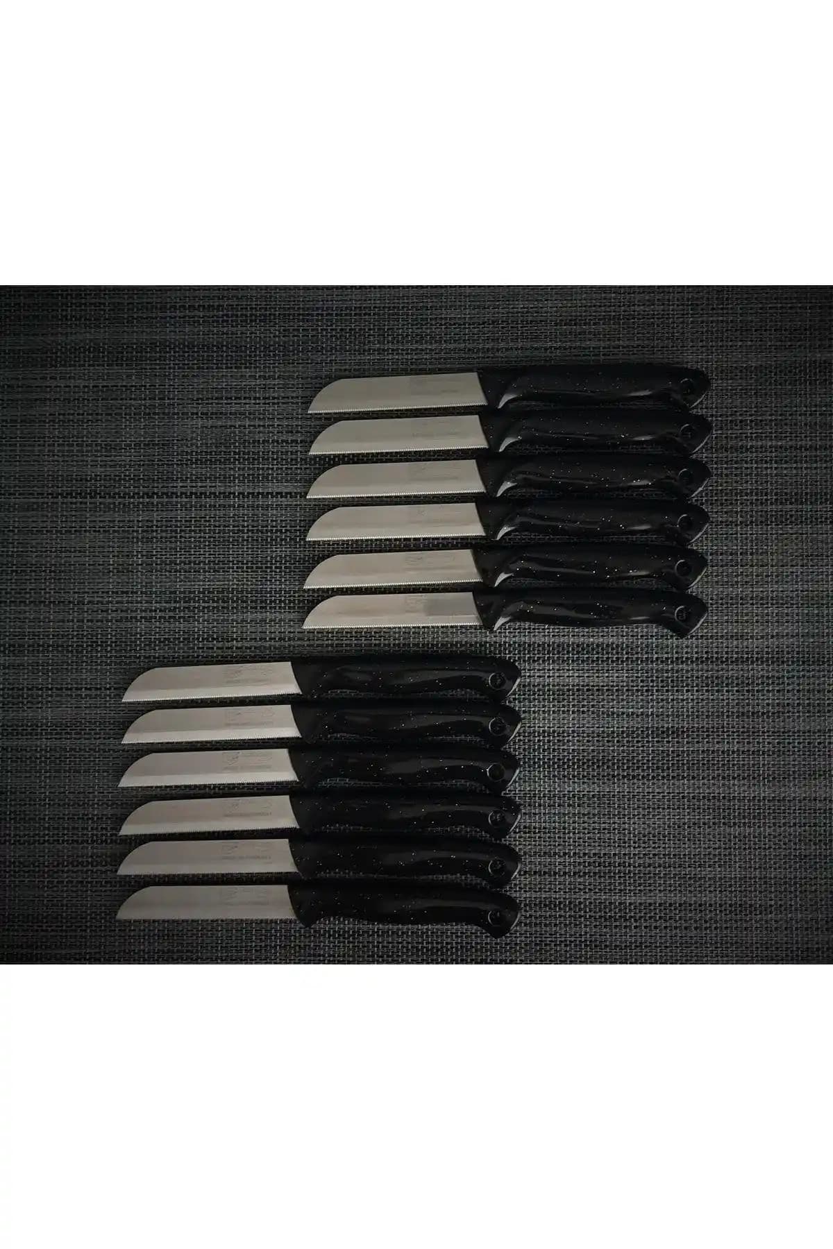 Solingen Simli Siyah Meyve Bıçağı Seti 12'li yüksek kalite ve şık tasarım