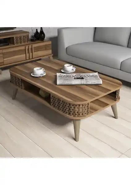 Variant Eylül Orta Sehpa Ceviz Renkli Modern ve Şık Dekorasyon Unsuru